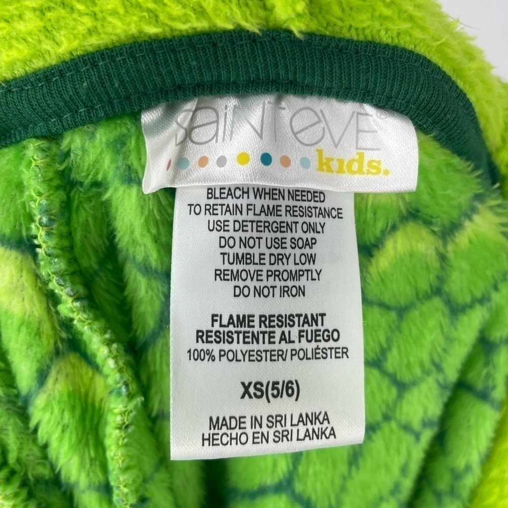SAINT EVE KIDS Boys Neon Green Crocodile Hooded Onesie Size XS (5-6) - Picture 3 of 3
